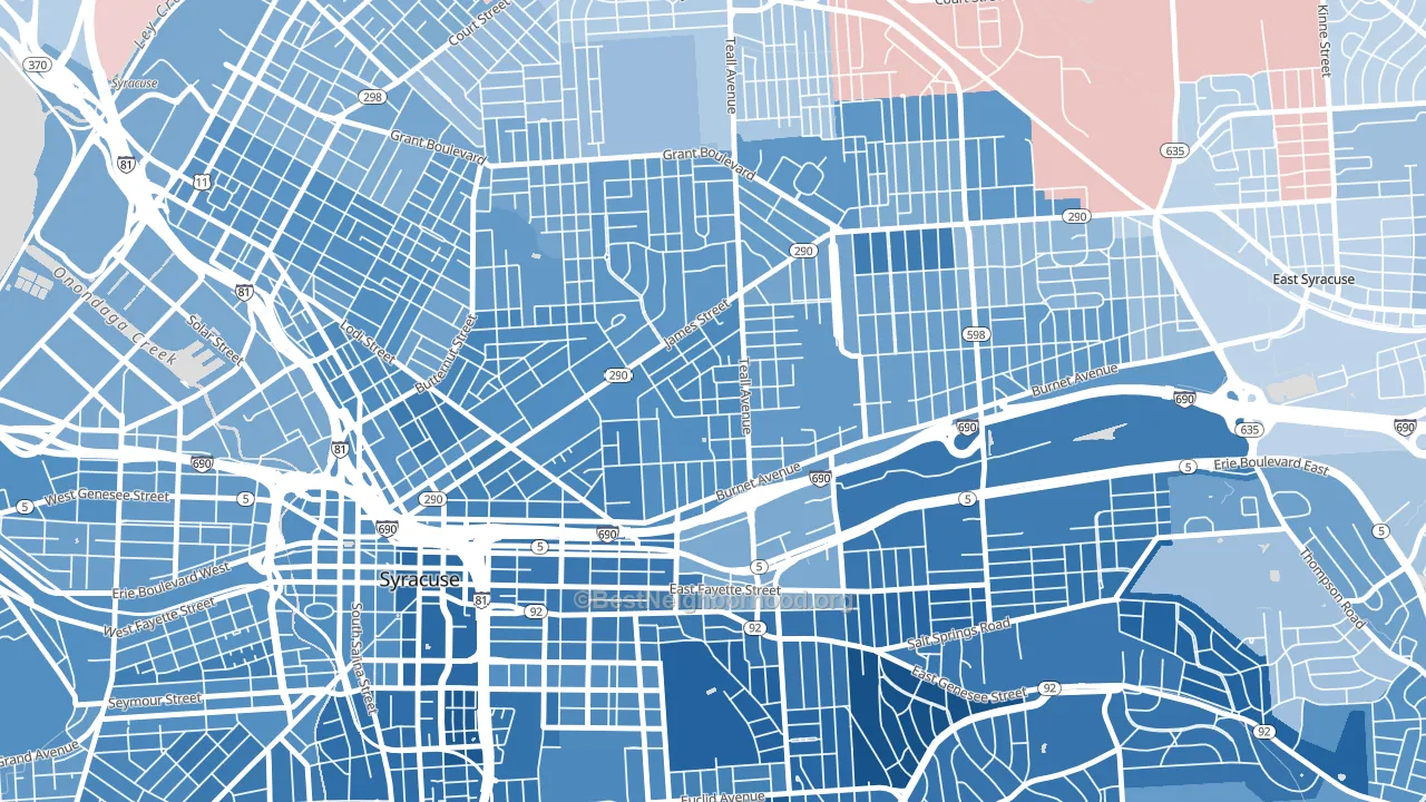 Lincoln Park-Syracuse, Syracuse, NY block-group political-lean map