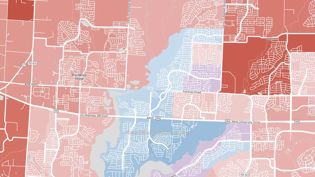 Lincoln Park, TX block-group political-lean map
