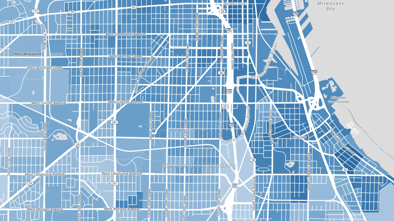 Lincoln Village, Milwaukee, WI block-group political-lean map