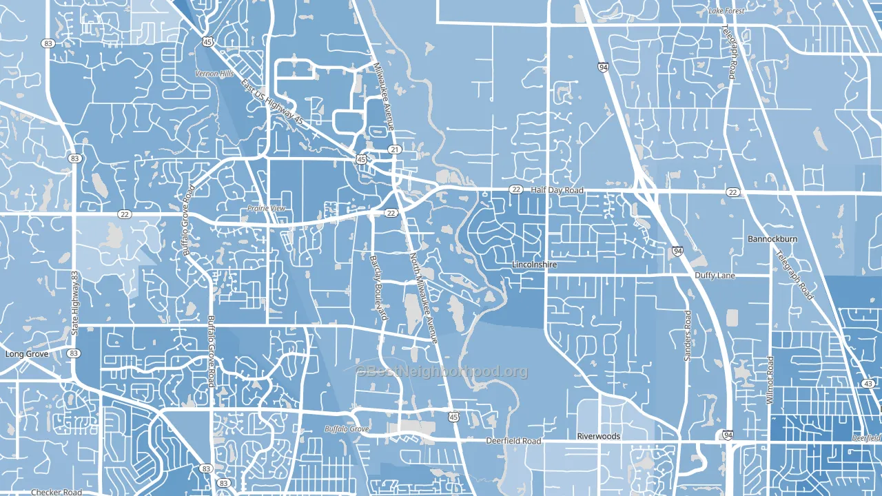 Lincolnshire, IL block-group political-lean map