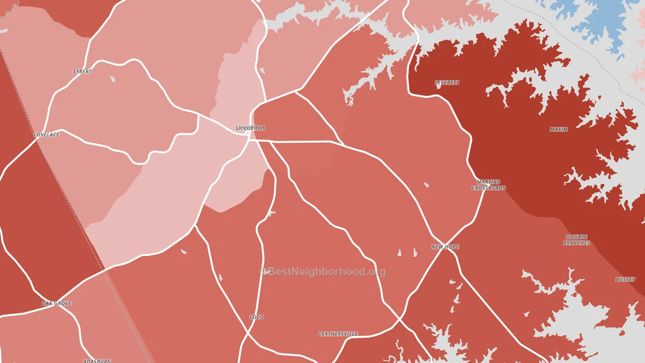 Lincolnton, GA block-group political-lean map