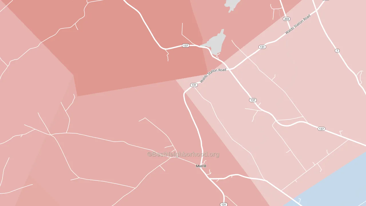 Lincolnville Center, ME block-group political-lean map