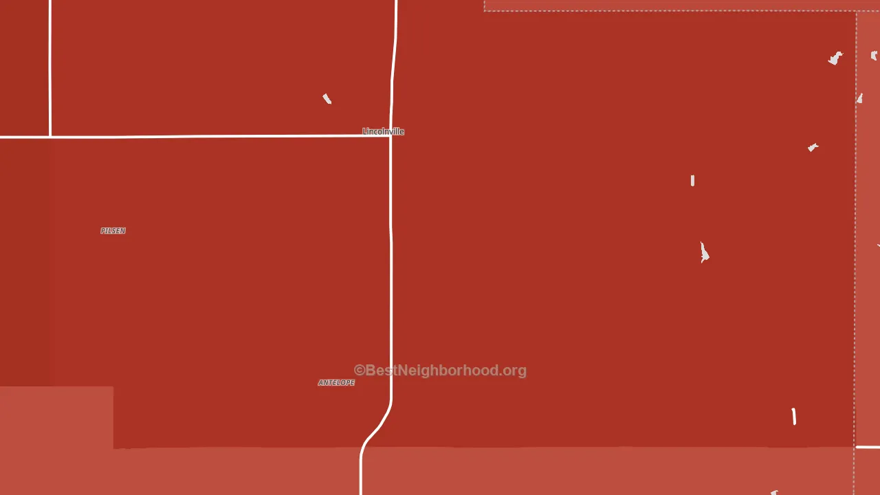 Lincolnville, KS block-group political-lean map
