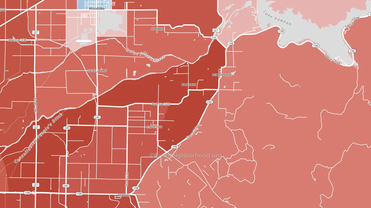 Lind Cove, CA block-group political-lean map