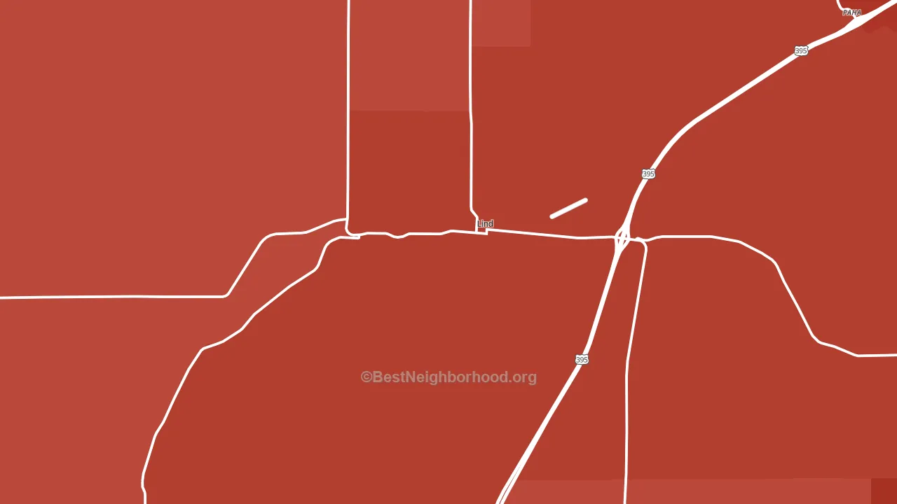 Lind, WA block-group political-lean map