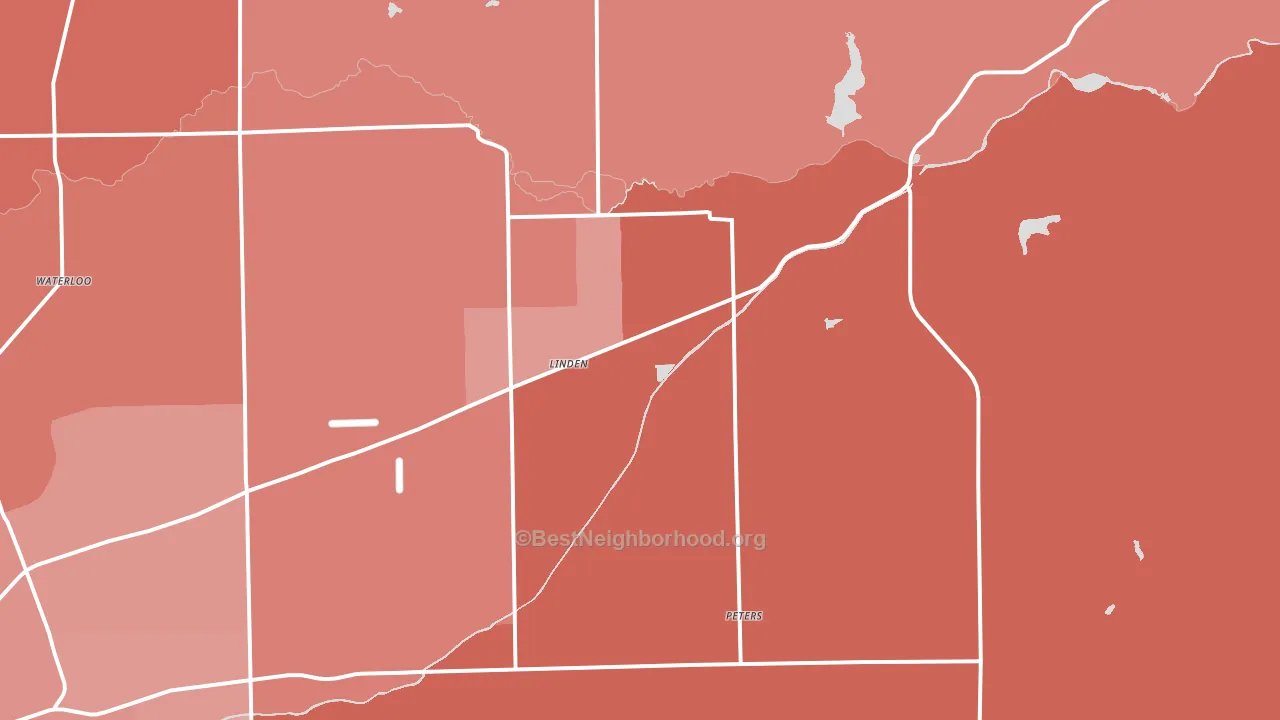 Linden, CA block-group political-lean map