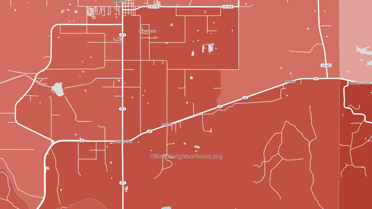 Linden, FL block-group political-lean map