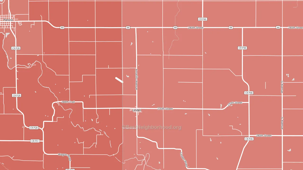 Linden, IA block-group political-lean map