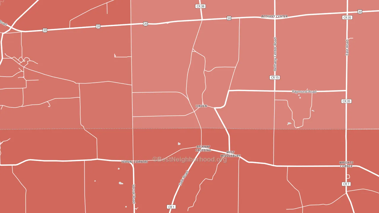 Linden, NY block-group political-lean map