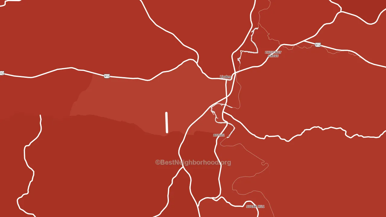 Linden, TN block-group political-lean map