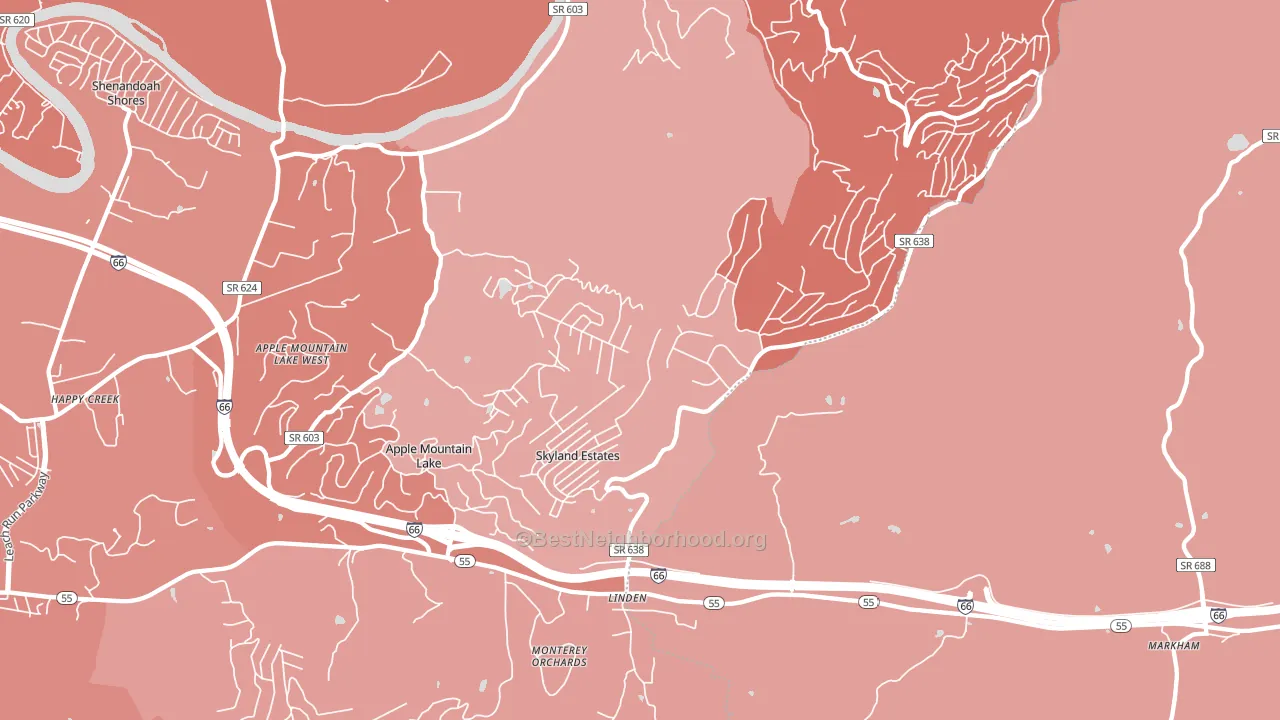 Linden, VA block-group political-lean map