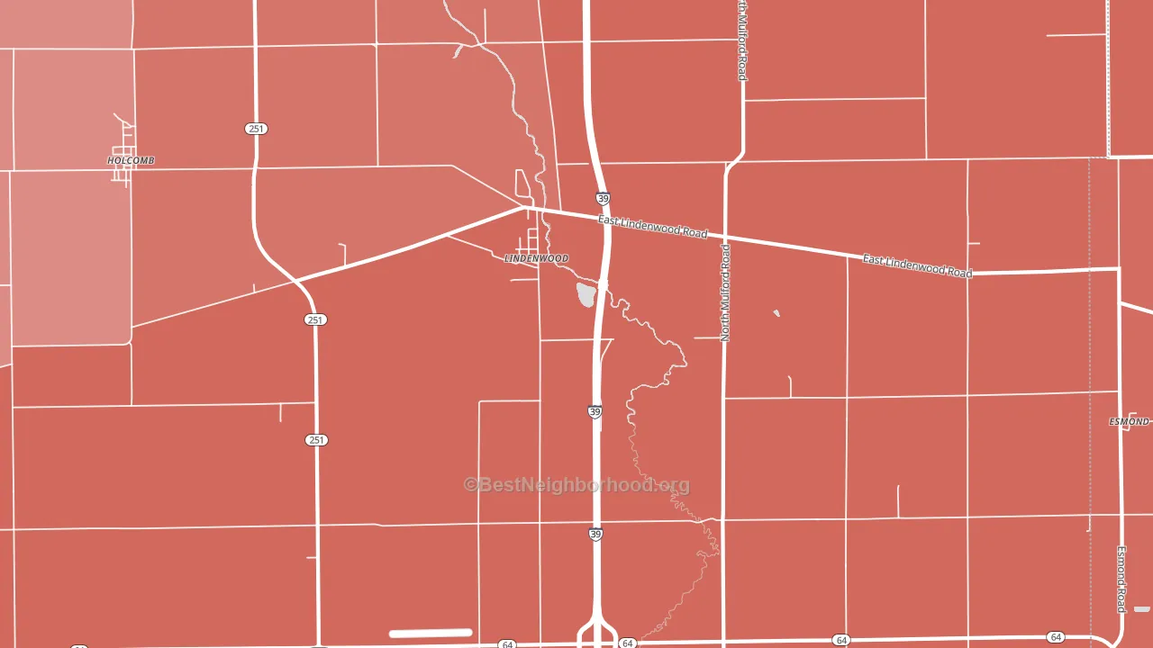 Lindenwood, IL block-group political-lean map