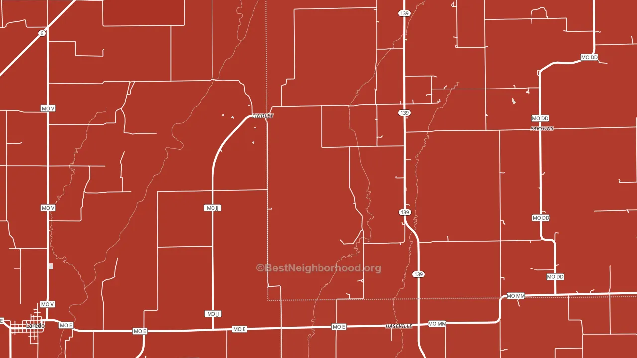 Lindley, MO block-group political-lean map