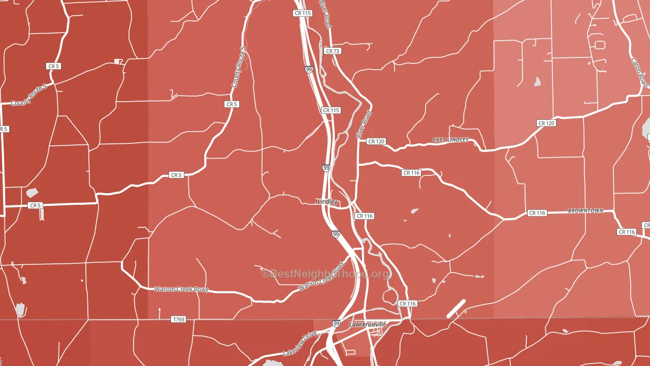 Lindley, NY block-group political-lean map
