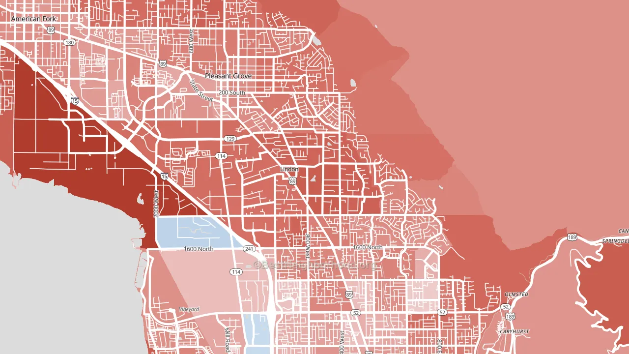 Lindon, UT block-group political-lean map