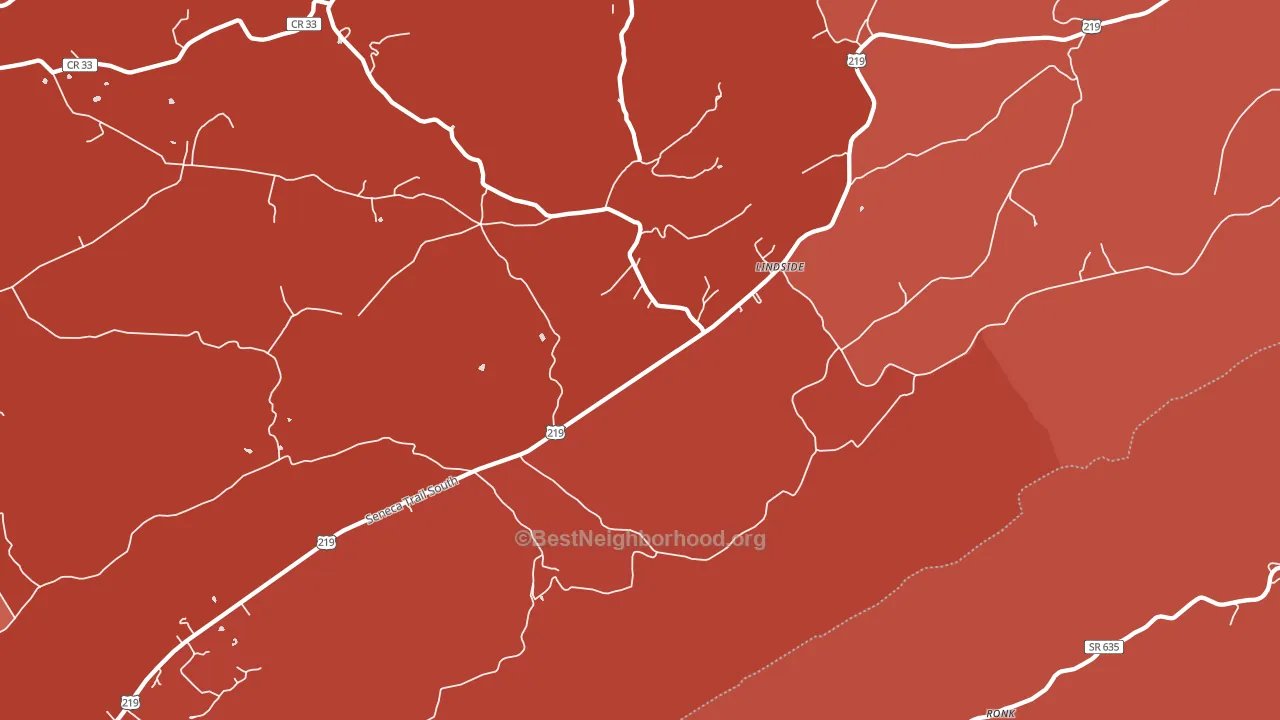 Lindside, WV block-group political-lean map