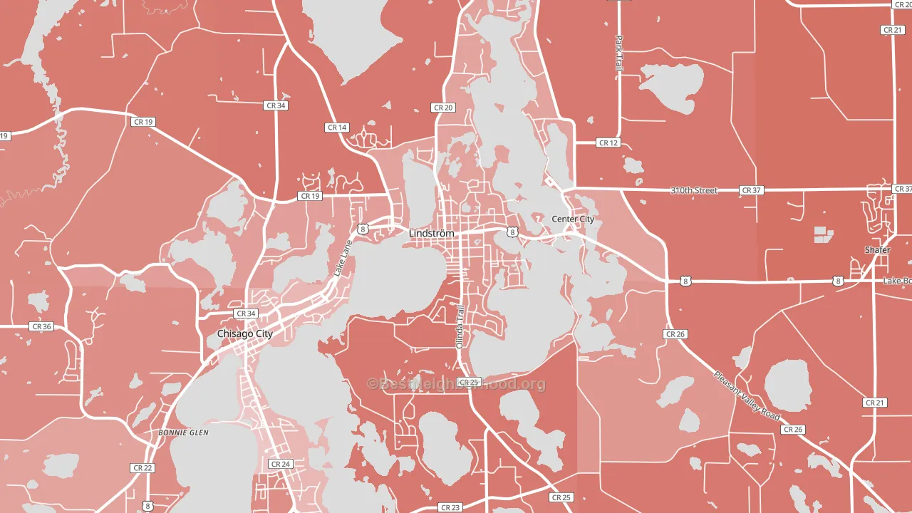 Lindstrom, MN block-group political-lean map
