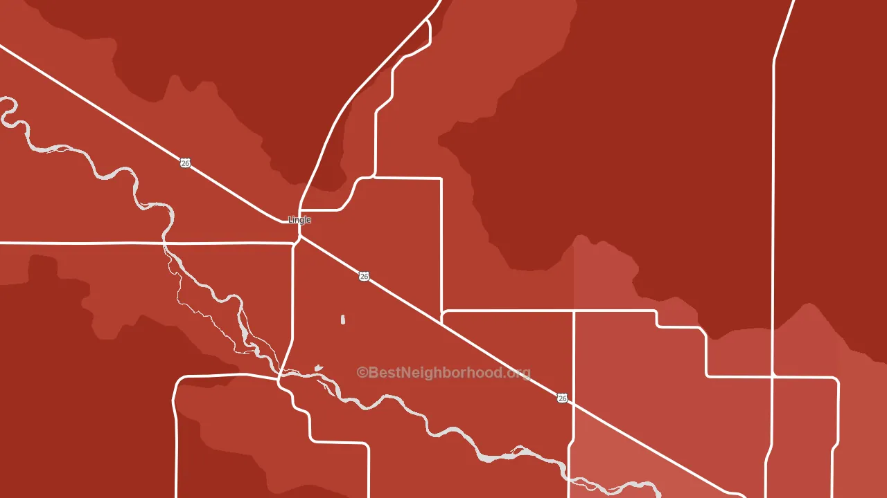 Lingle, WY block-group political-lean map
