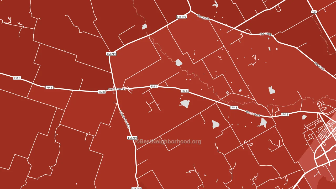 Lingleville, TX block-group political-lean map