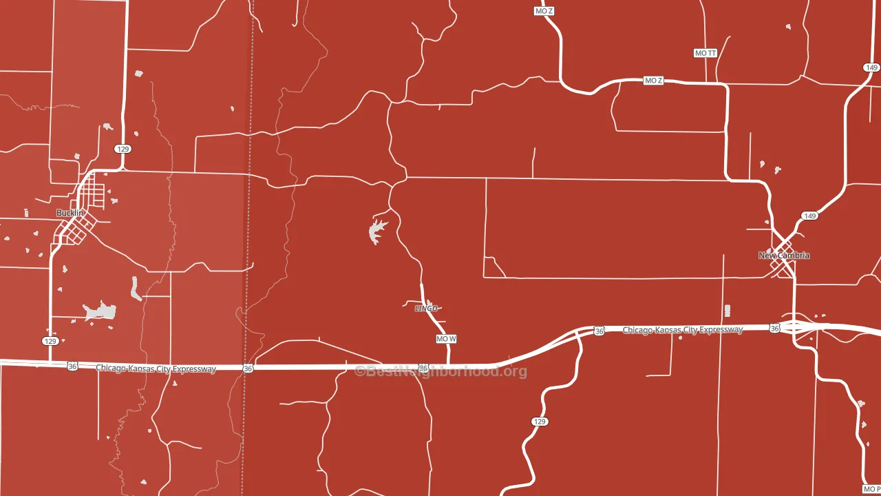 Lingo, MO block-group political-lean map