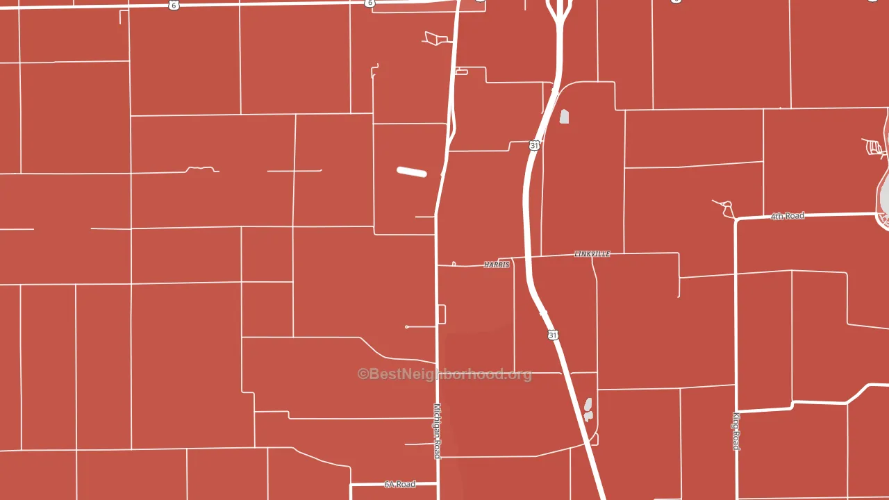 Linkville, IN block-group political-lean map