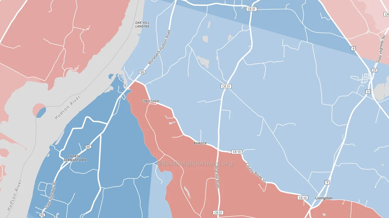 Linlithgo, NY block-group political-lean map
