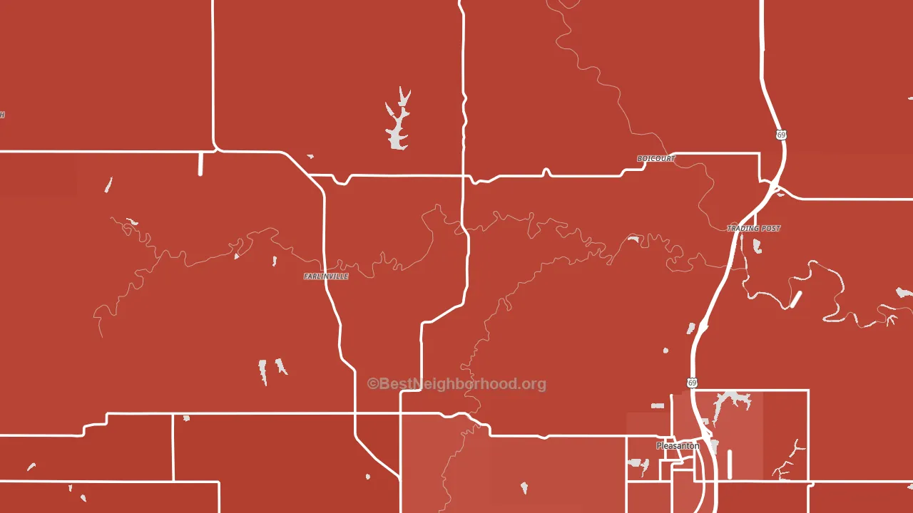 Linn County, KS block-group political-lean map