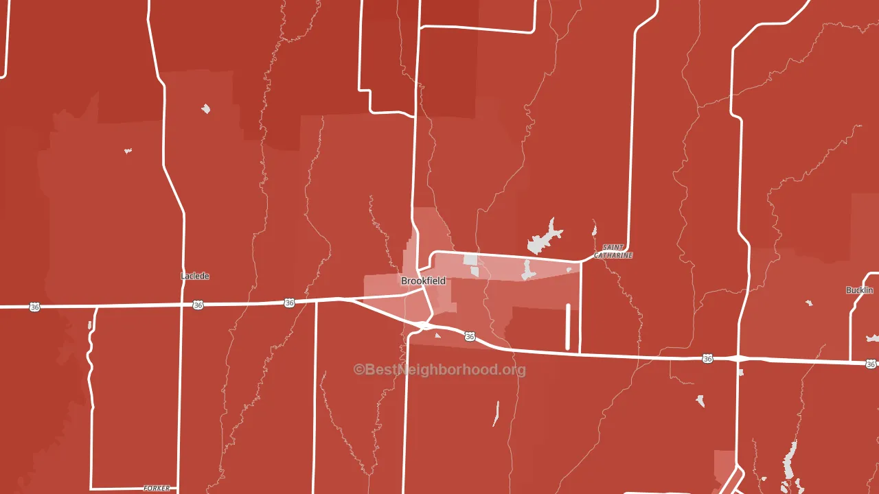Linn County, MO block-group political-lean map