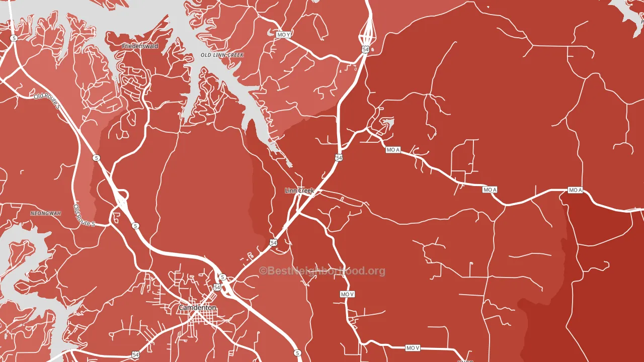 Linn Creek, MO block-group political-lean map