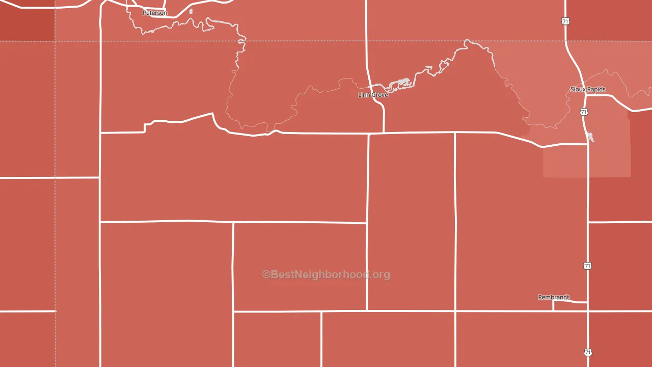 Linn Grove, IA block-group political-lean map