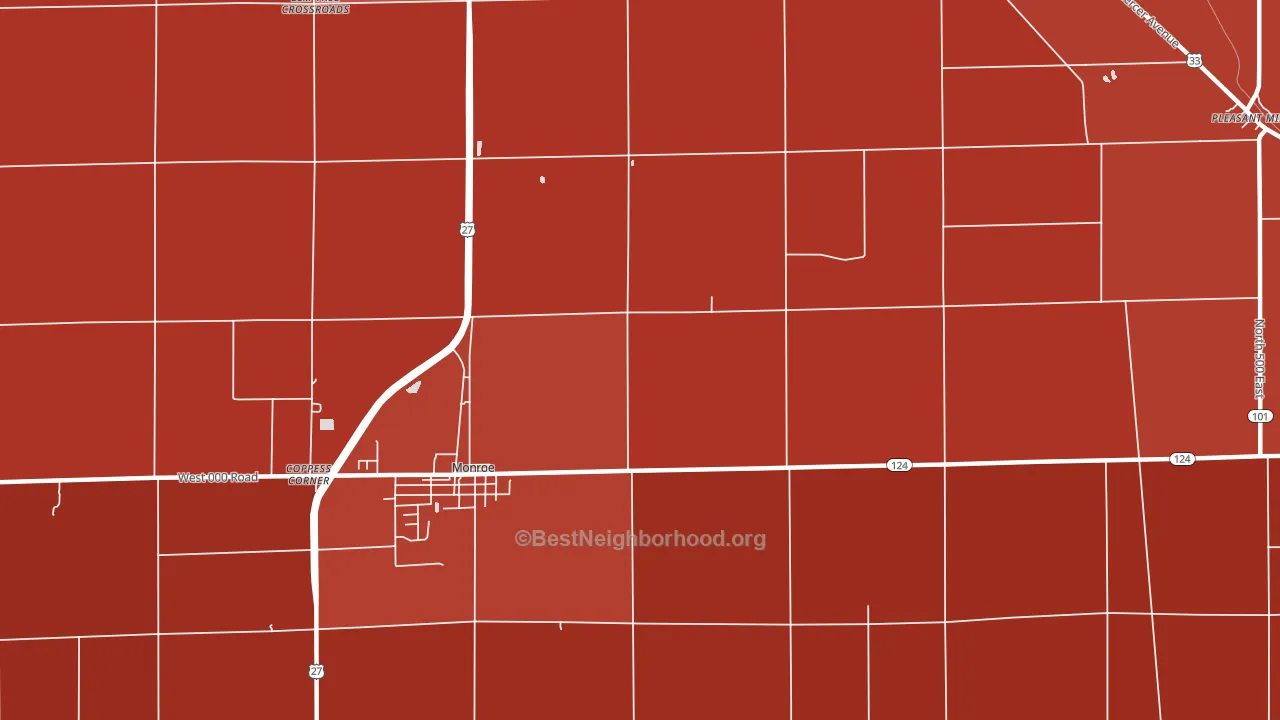 Linn Grove, IN block-group political-lean map
