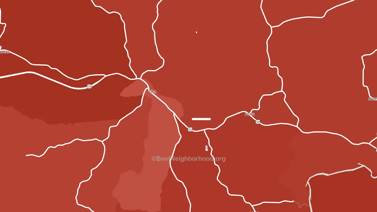 Linn, MO block-group political-lean map