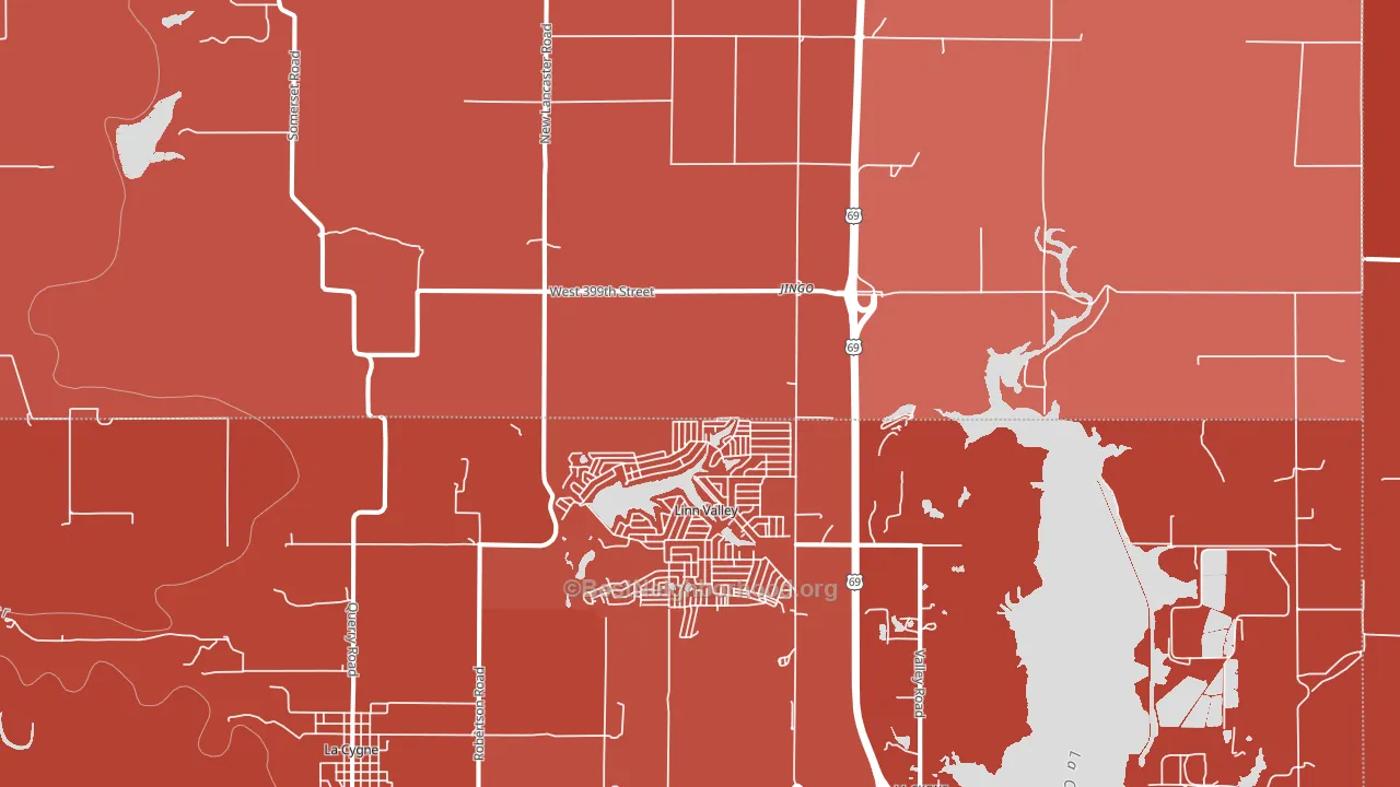 Linn Valley, KS block-group political-lean map