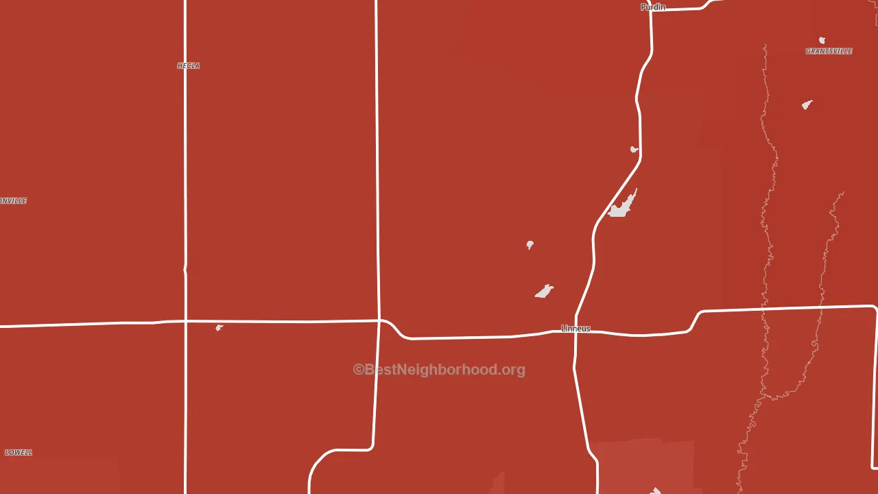 Linneus, MO block-group political-lean map