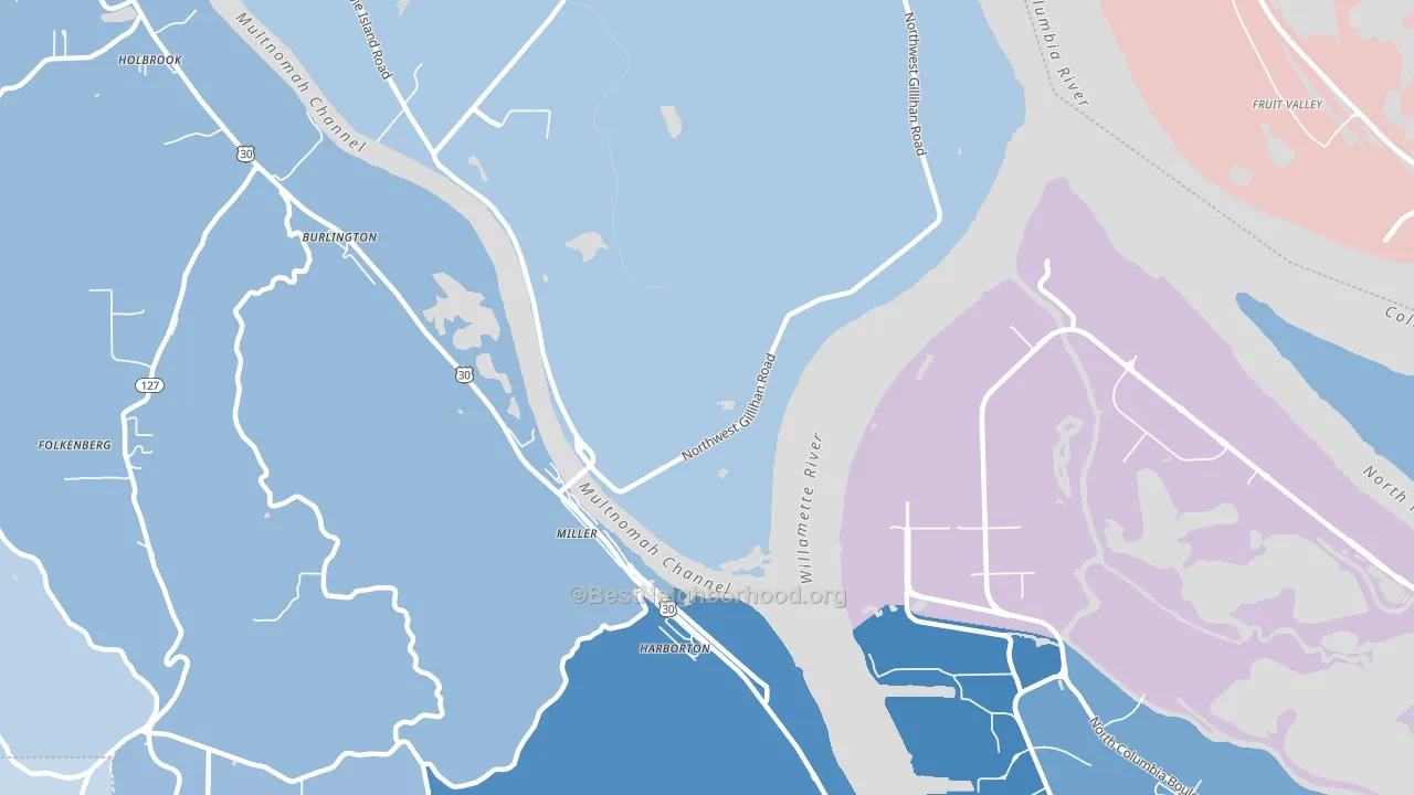 Linnton, OR block-group political-lean map