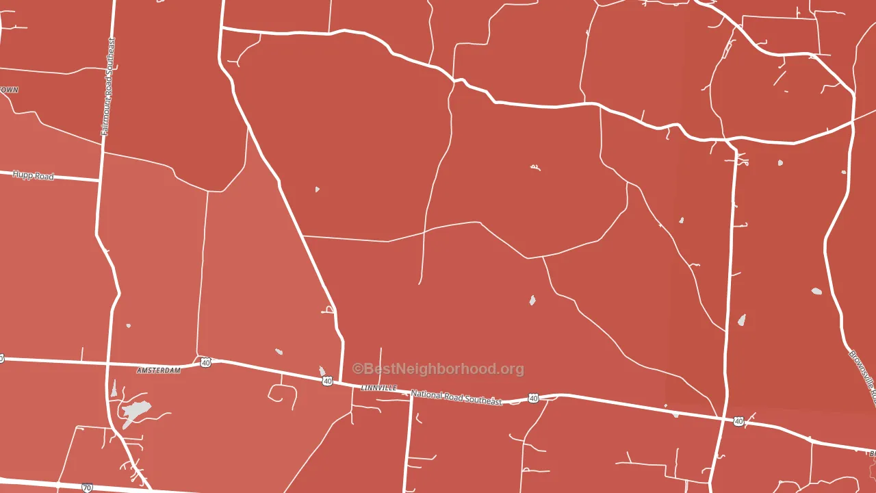 Linnville, OH block-group political-lean map