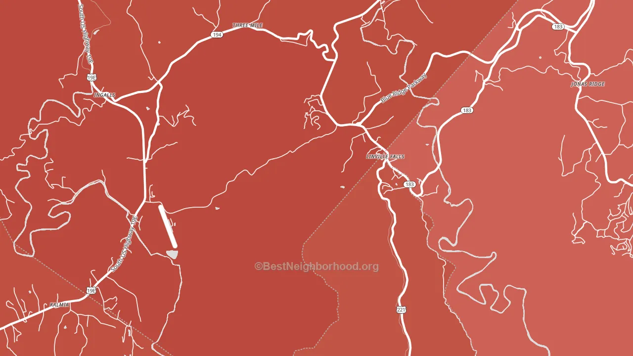 Linville Falls, NC block-group political-lean map