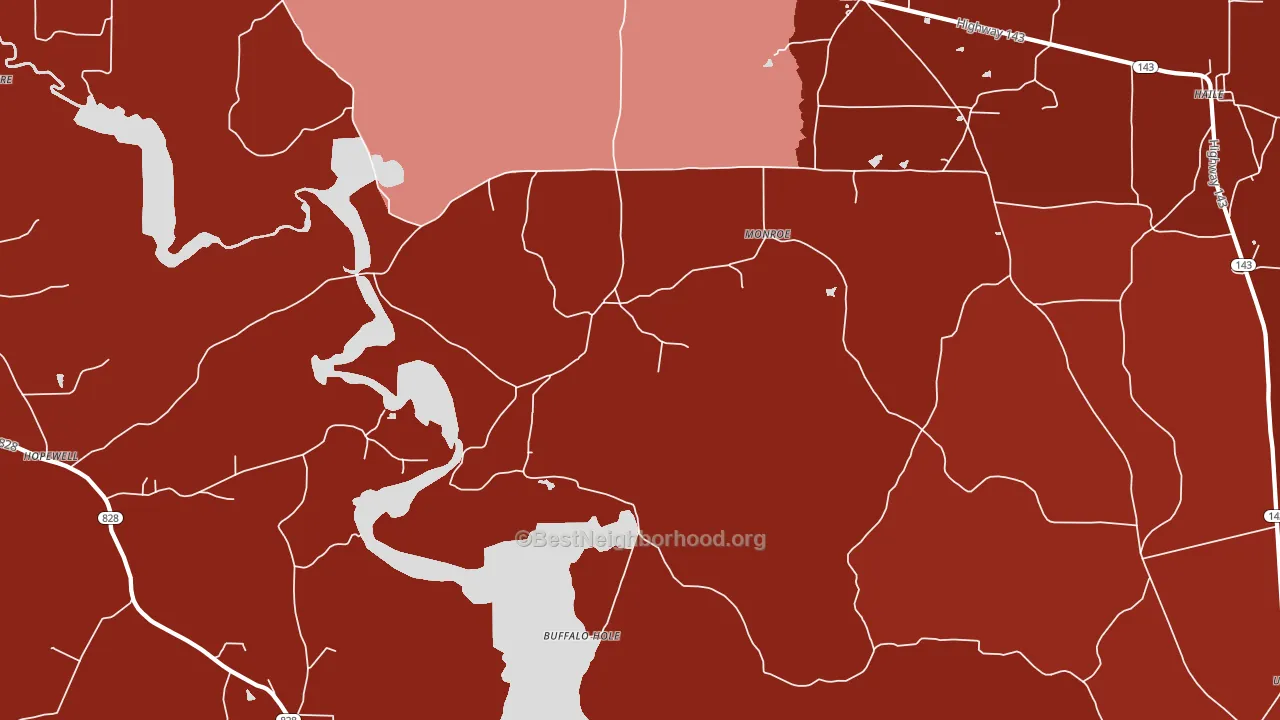 Linville, LA block-group political-lean map