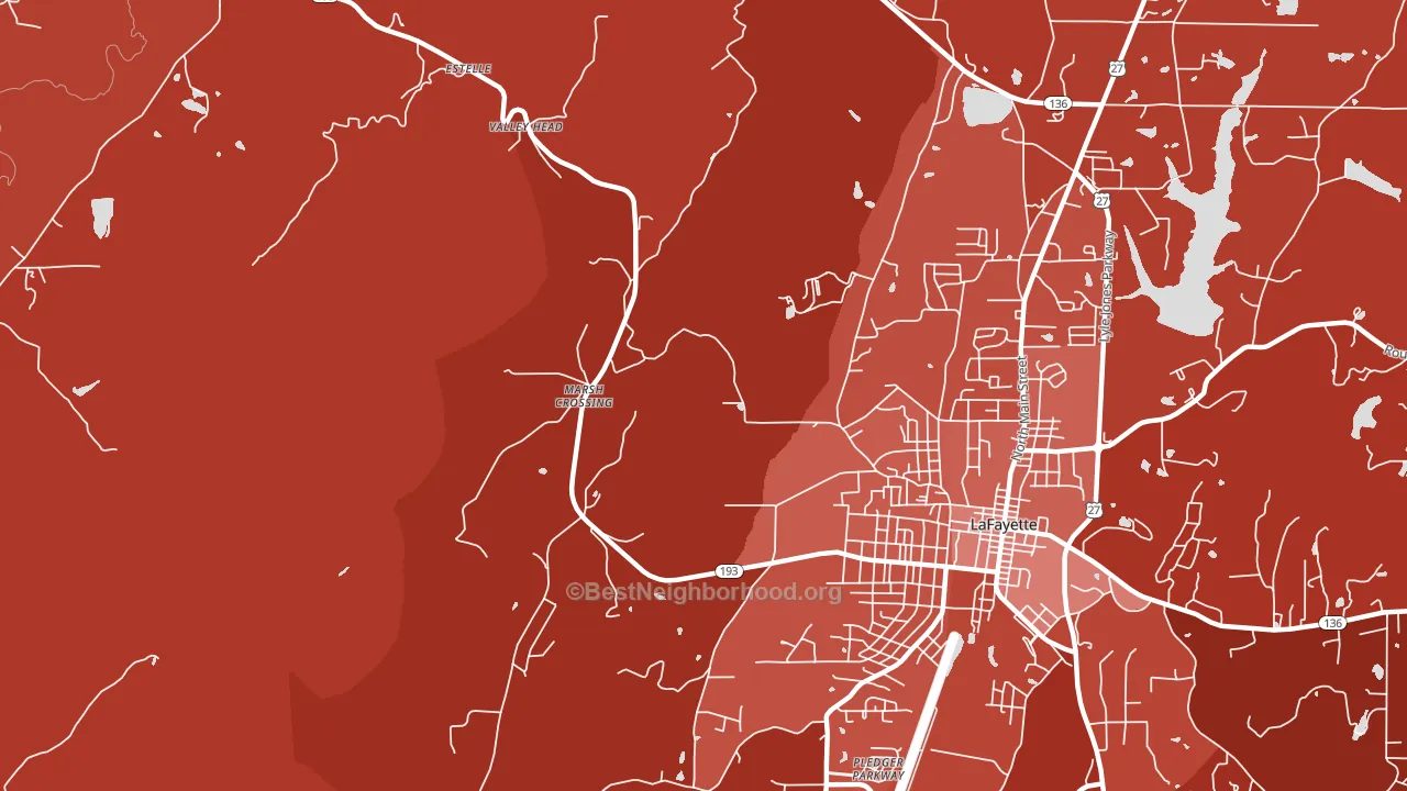 Linwood, GA block-group political-lean map