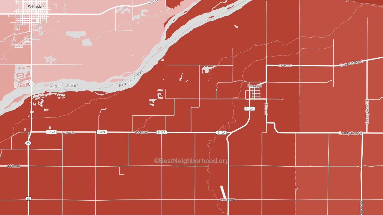 Linwood, NE block-group political-lean map
