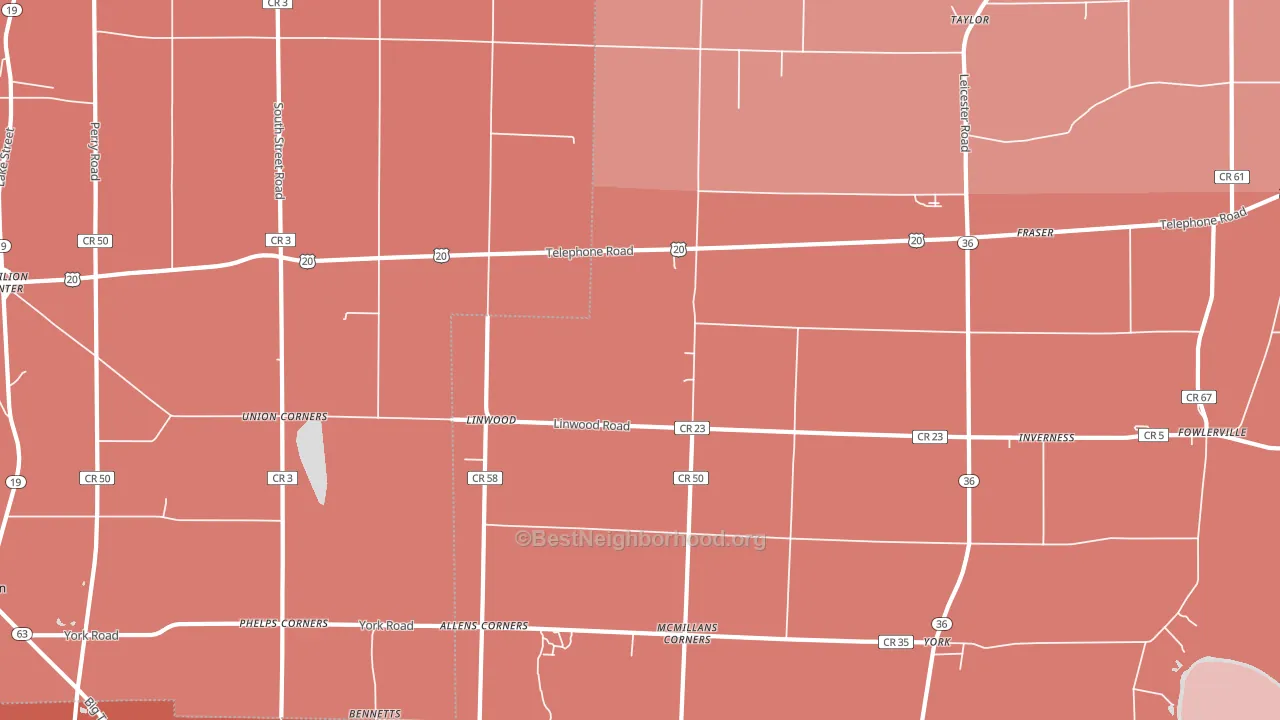 Linwood, NY block-group political-lean map