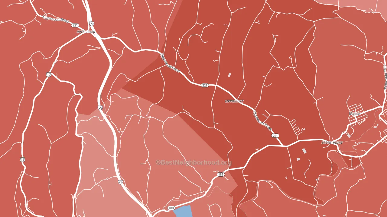 Lippincott, PA block-group political-lean map