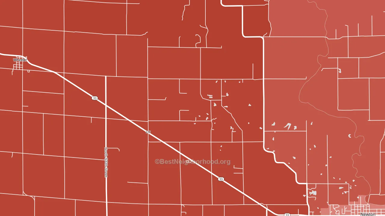 Lis, IL block-group political-lean map