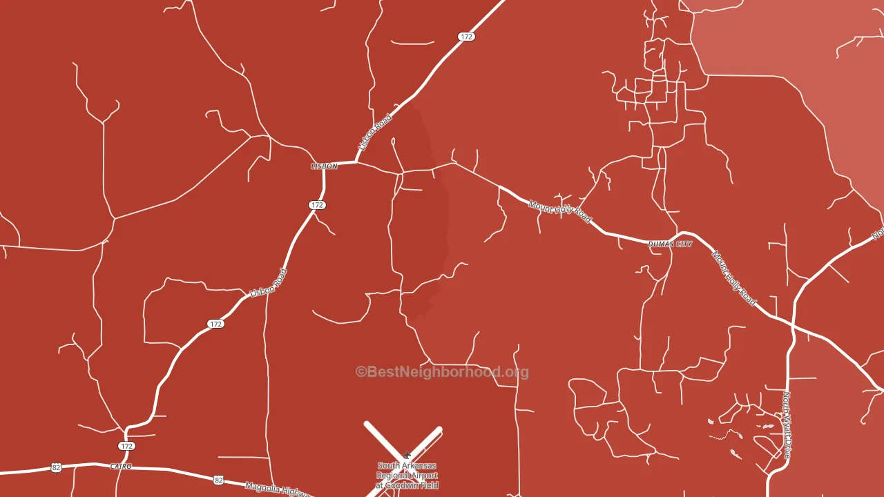 Lisbon, AR block-group political-lean map
