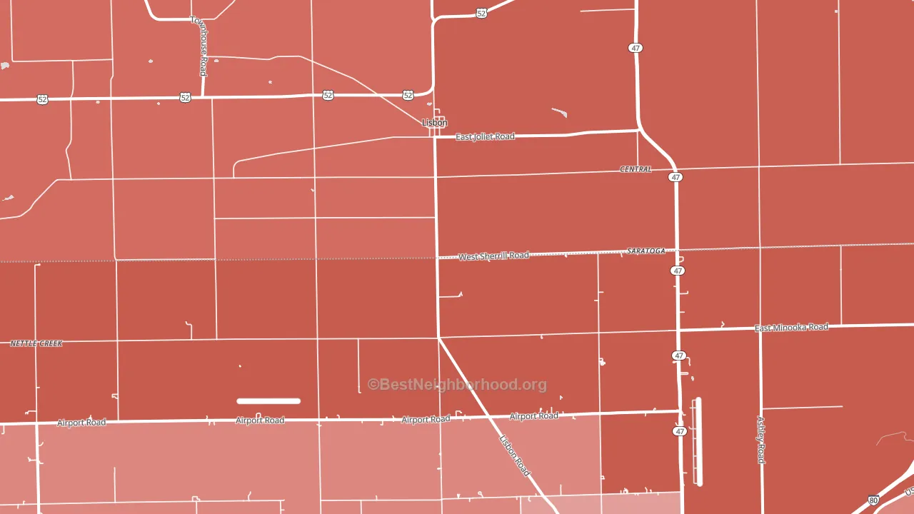Lisbon, IL block-group political-lean map