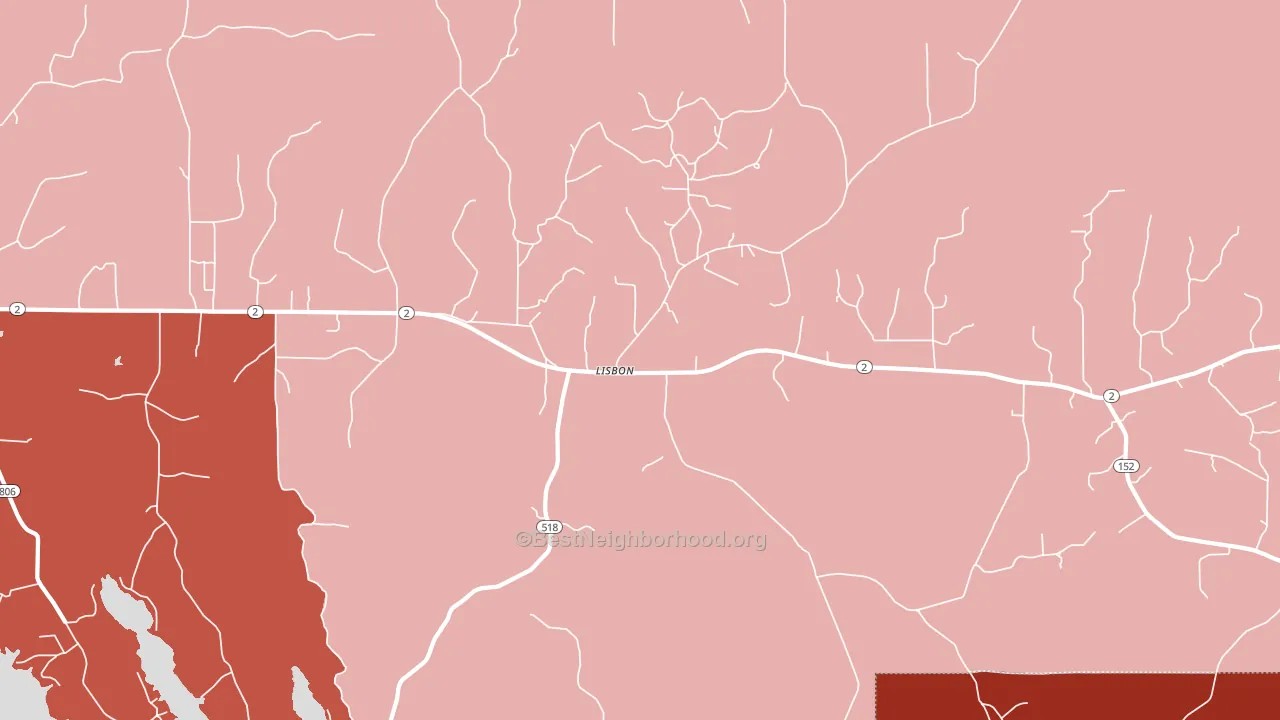 Lisbon, LA block-group political-lean map