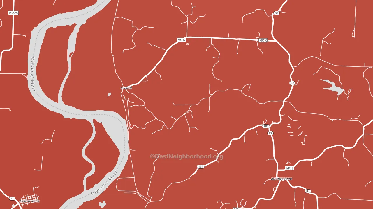 Lisbon, MO block-group political-lean map