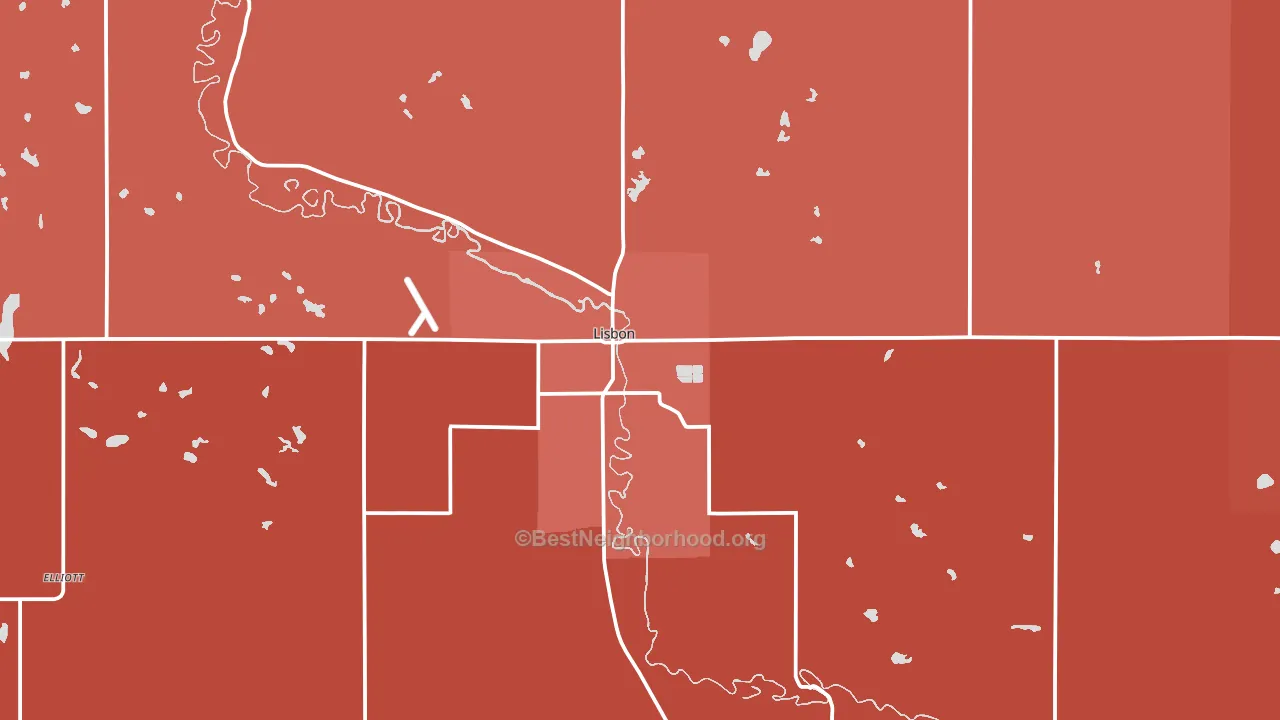 Lisbon, ND block-group political-lean map
