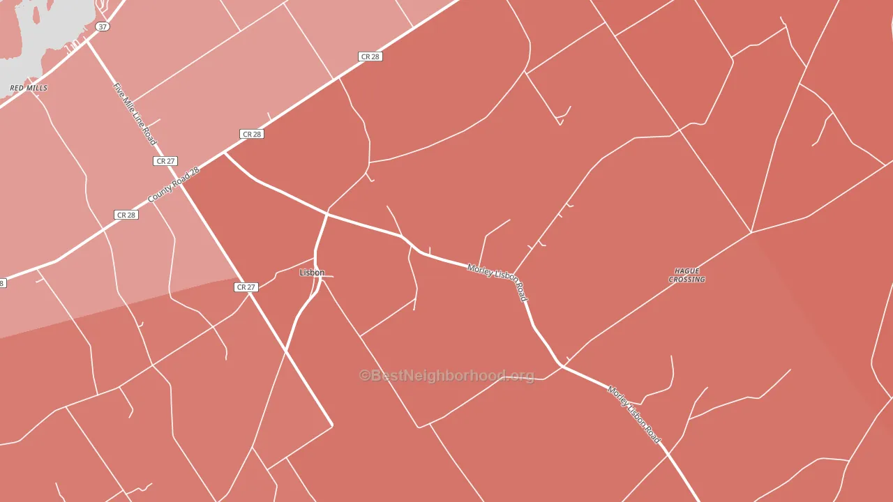 Lisbon, NY block-group political-lean map
