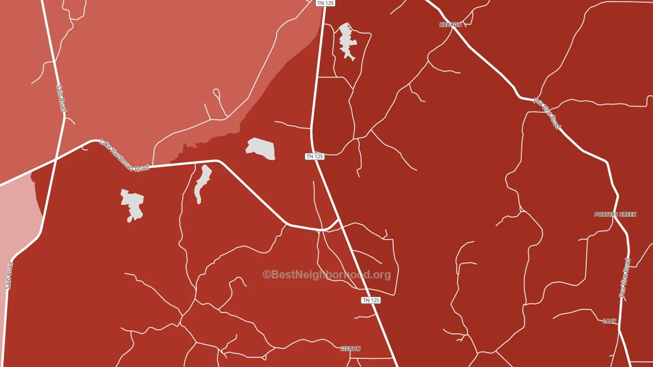 Lisbon, TN block-group political-lean map